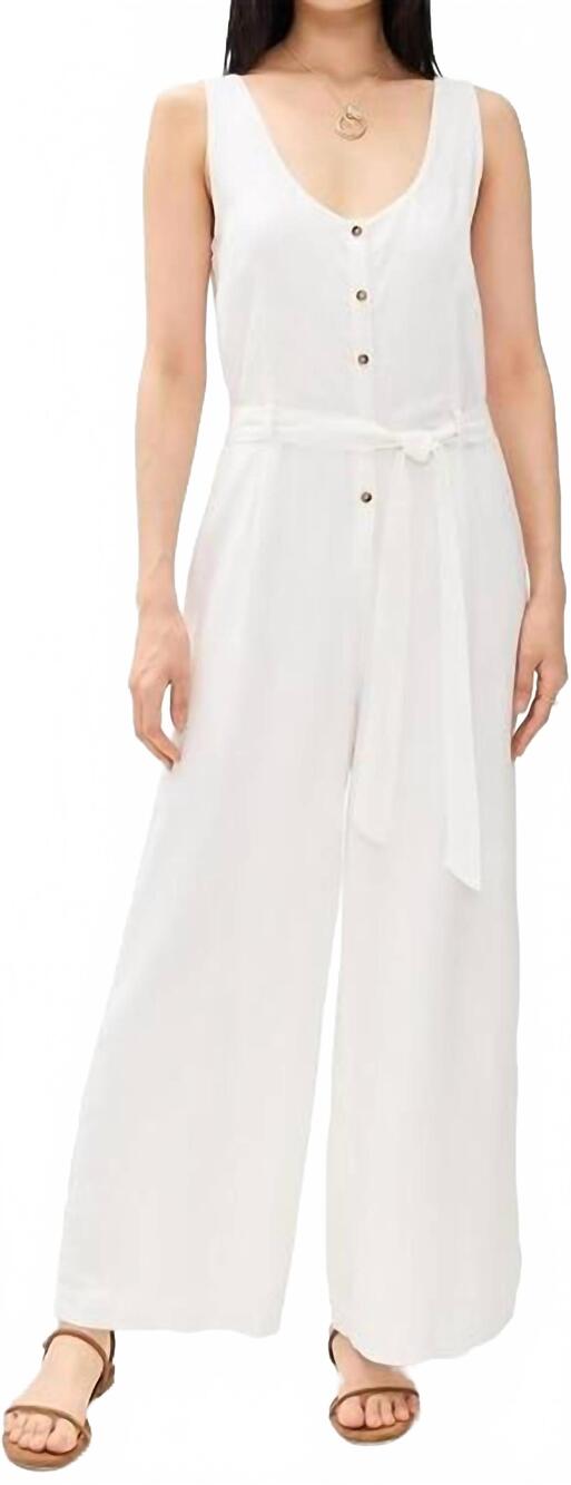 NEW Z SUPPLY adler linen jumpsuit in white